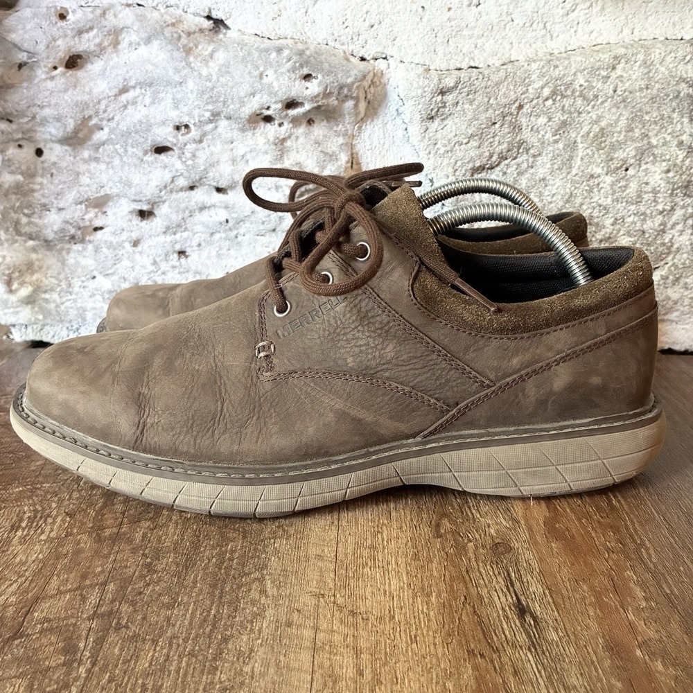 Merrell World Vue Lace Up Comfort Oxford Brown Leather Casual Shoes Mens 10 - Picture 3 of 9